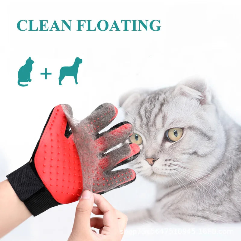 Professional Pet Grooming and Care Gloves with Massage and Bathing Comb for Effective Hair Removal - Left/Right Hand Design
