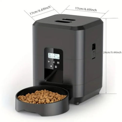 2L Wi-Fi Controlled Automatic Pet Feeder for Cats and Dogs with Timed Portion Settings and Integrated Bowl