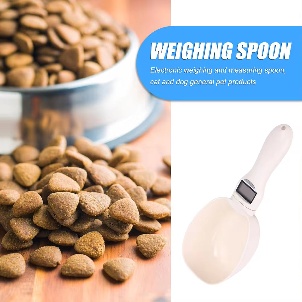 Digital Pet Food Scale with Measuring Spoon and Display for Dogs and Cats